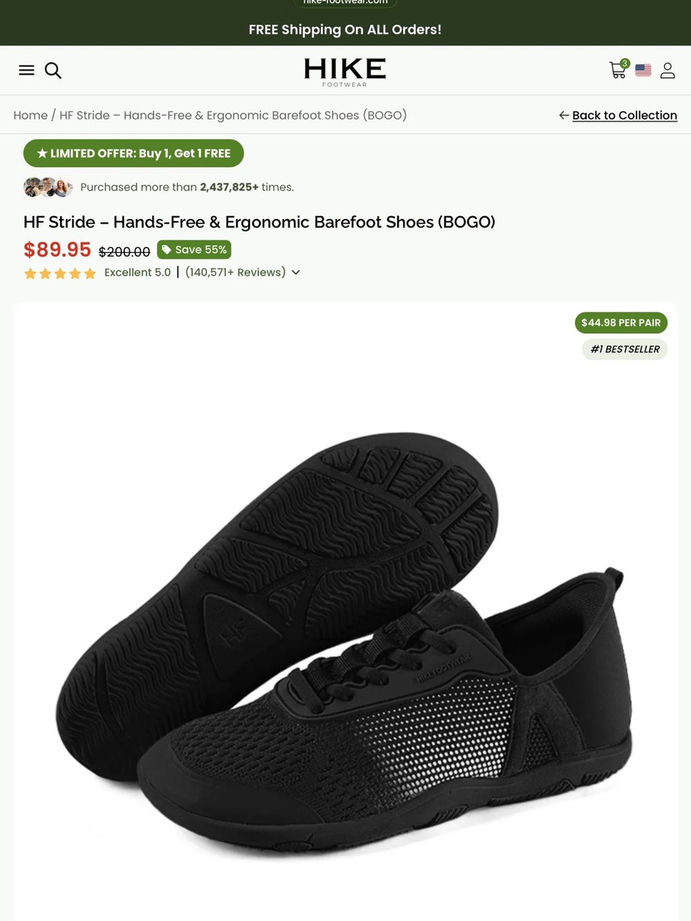 Hike shoes Size 7.5.  New, never worn in wrapper with shoe bag